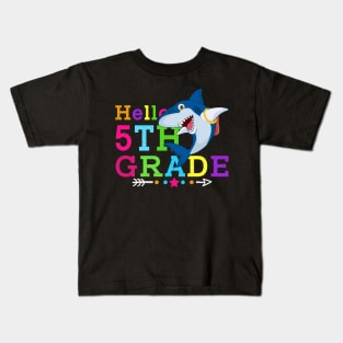 Shark Hello 5th Grade Tshirt Teachers Kids Back to school Gifts Kids T-Shirt